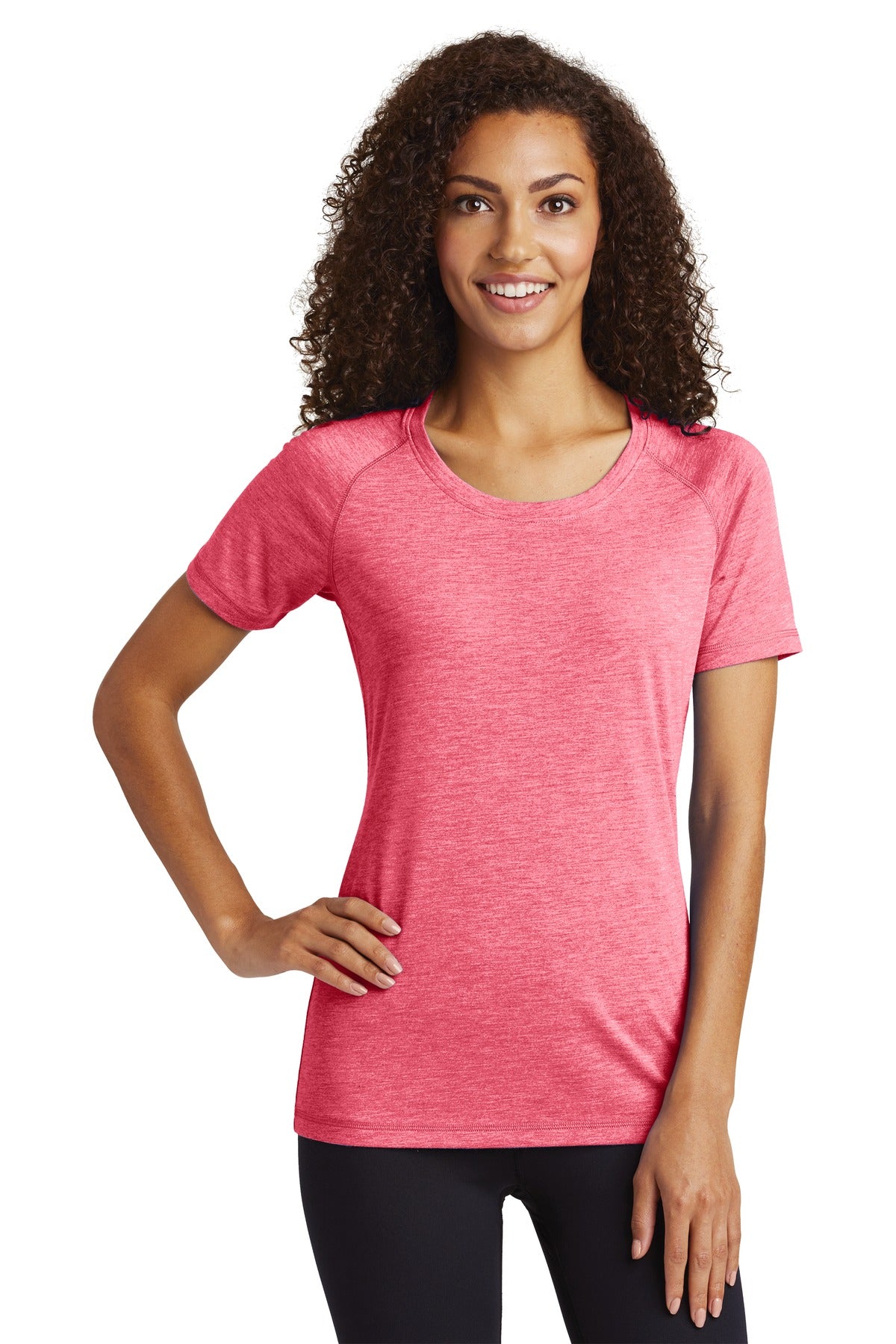 This ultracomfortable tee combines moisture-wicking performa - Pink Raspberry Heather