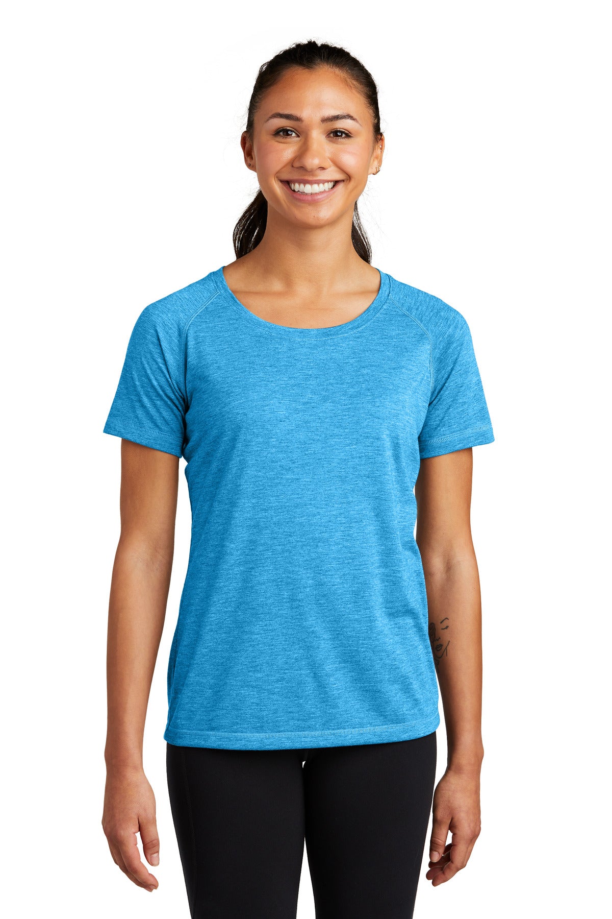 This ultracomfortable tee combines moisture-wicking performa - Pond Blue Heather