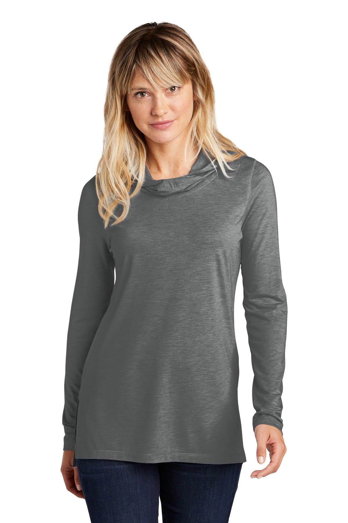 This ultracomfortable long sleeve hoodie combines moisture-w - Dark Grey Heather