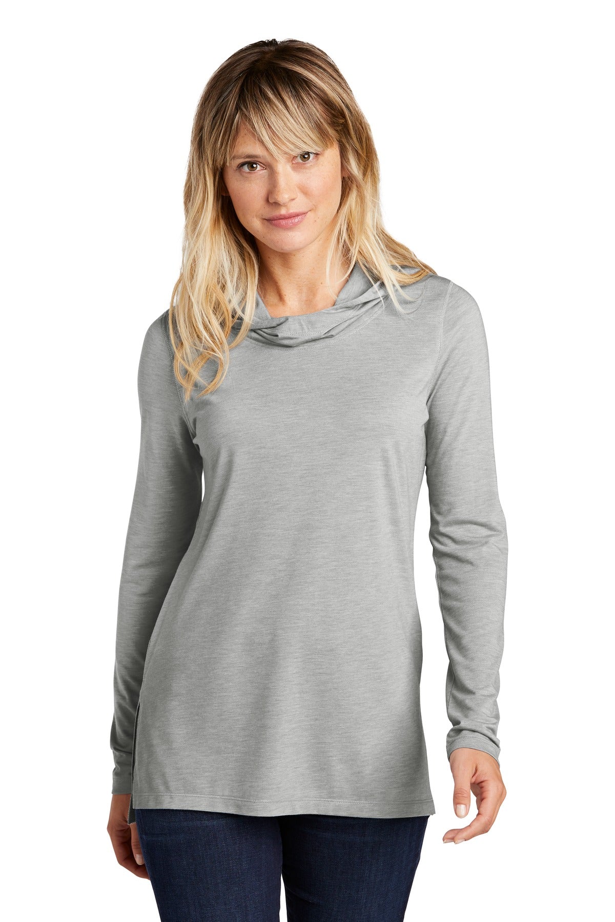 This ultracomfortable long sleeve hoodie combines moisture-w - Light Grey Heather