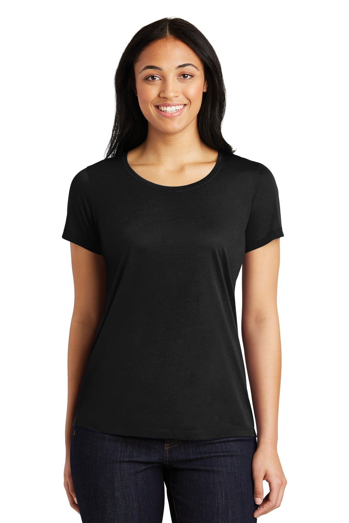 A soft cotton hand merges with color-locking moisture-wickin - Black