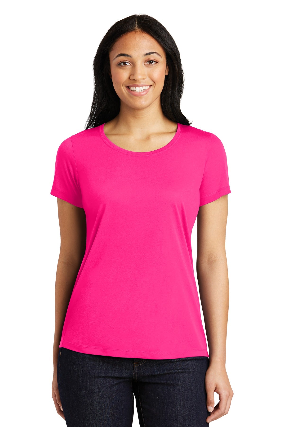 A soft cotton hand merges with color-locking moisture-wickin - Neon Pink