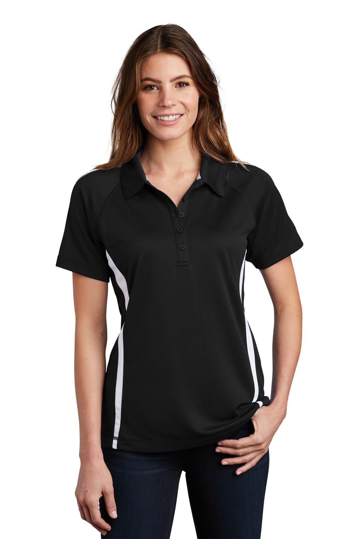 Polos with extra color panels that are made to last thanks t - Black/ White