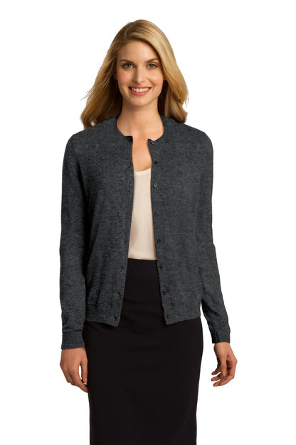 Port Authority® Women's Cardig-Charcoal Heather