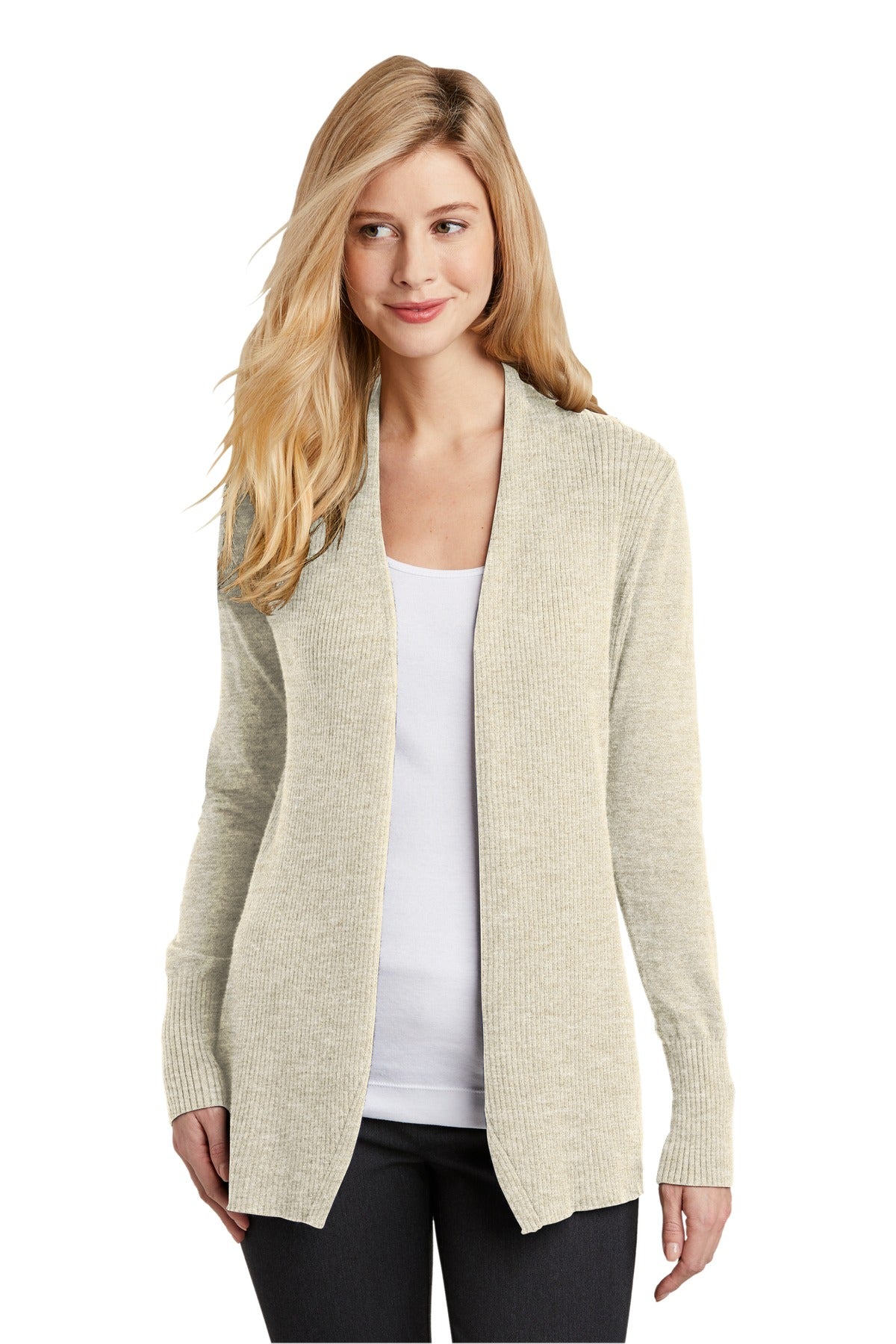 This soft cozy cardigan sweater has a flattering drape and f - Biscuit