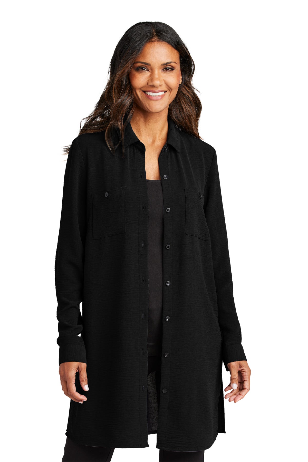 Comfortable and flattering this long tunic has timeless styl - Deep Black