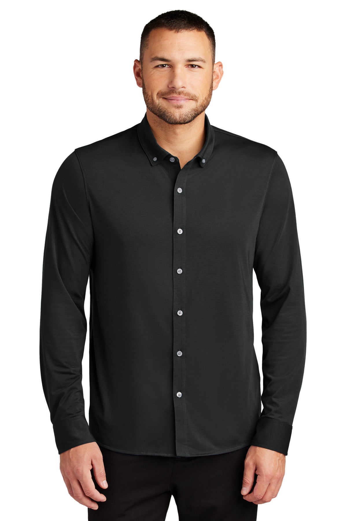 All the traditional components of a classic dress shirt comb - Deep Black