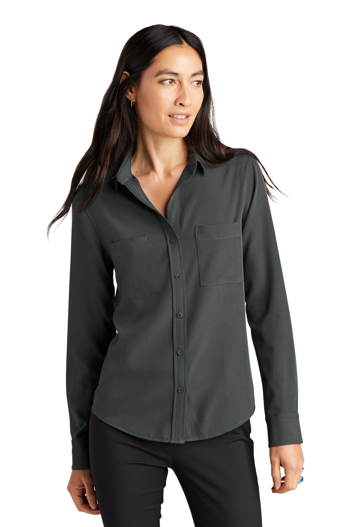 Taking a more refined approach to tailoring this chic blouse - Anchor Grey