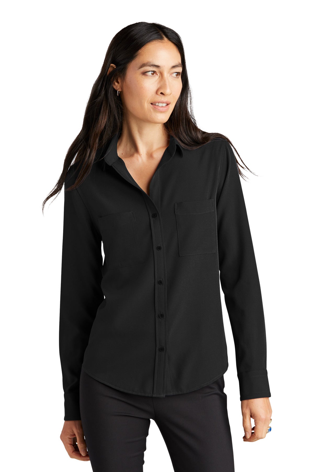 Taking a more refined approach to tailoring this chic blouse - Deep Black