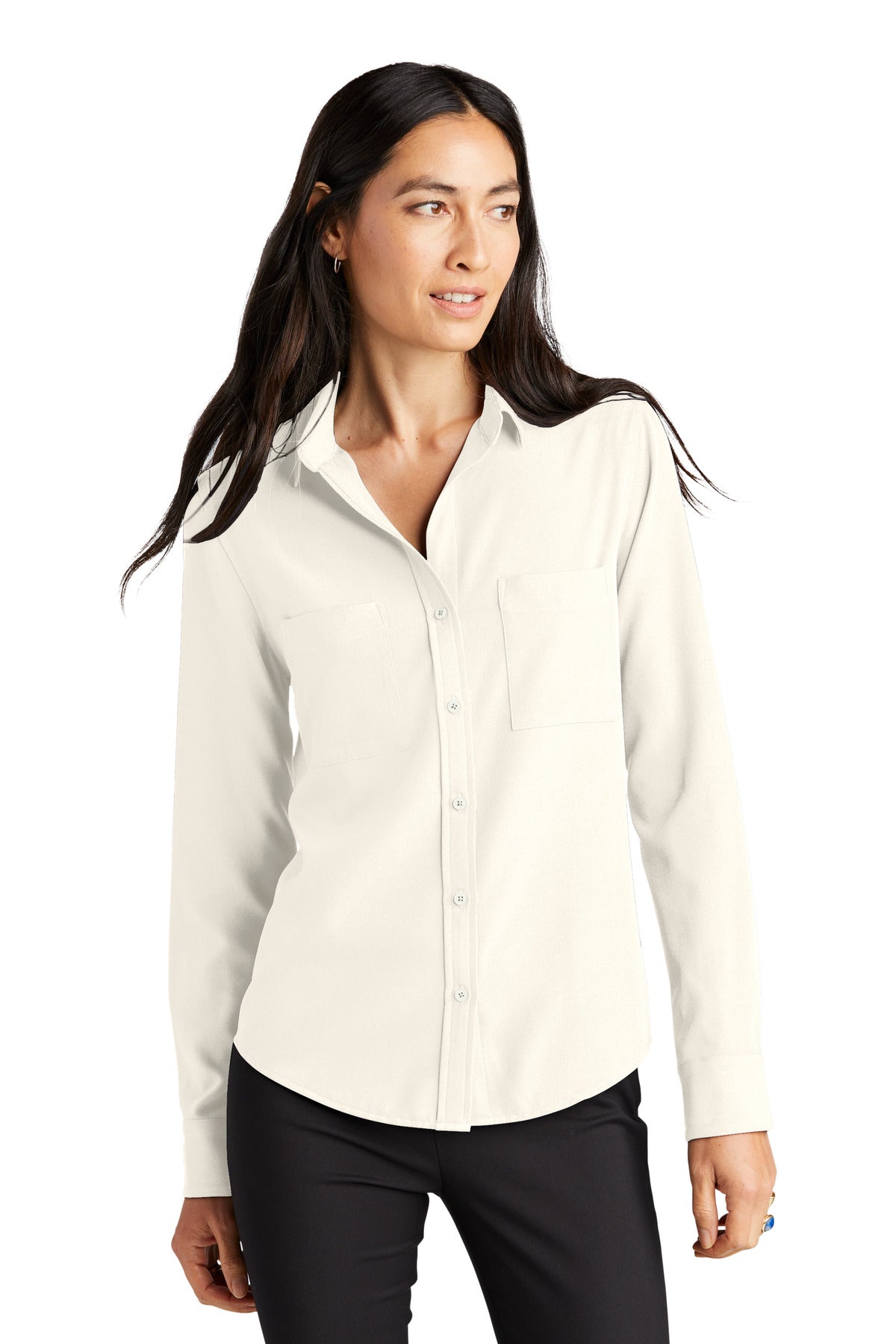 Taking a more refined approach to tailoring this chic blouse - Ivory Chiffon