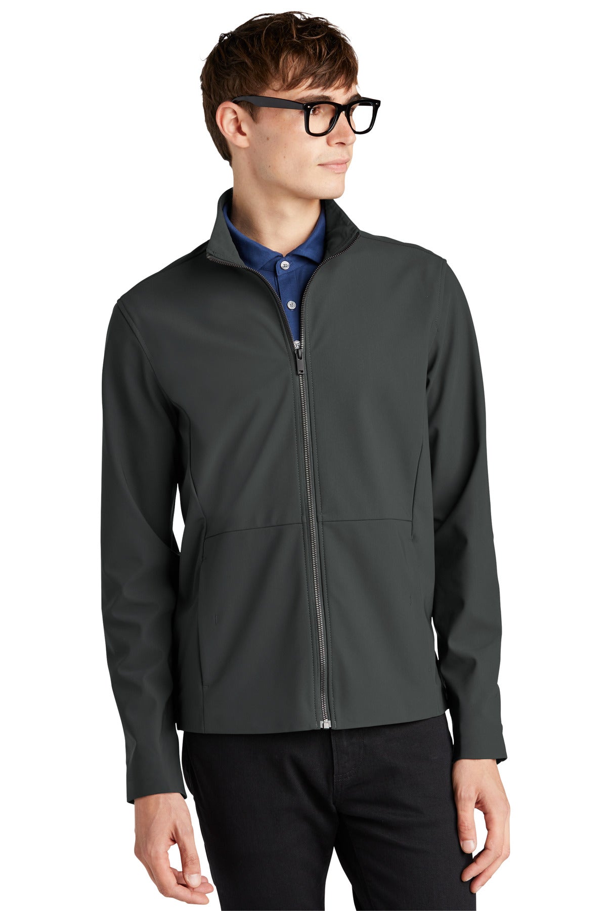 For rain-repelling and work-life blending this shell has a r - Anchor Grey