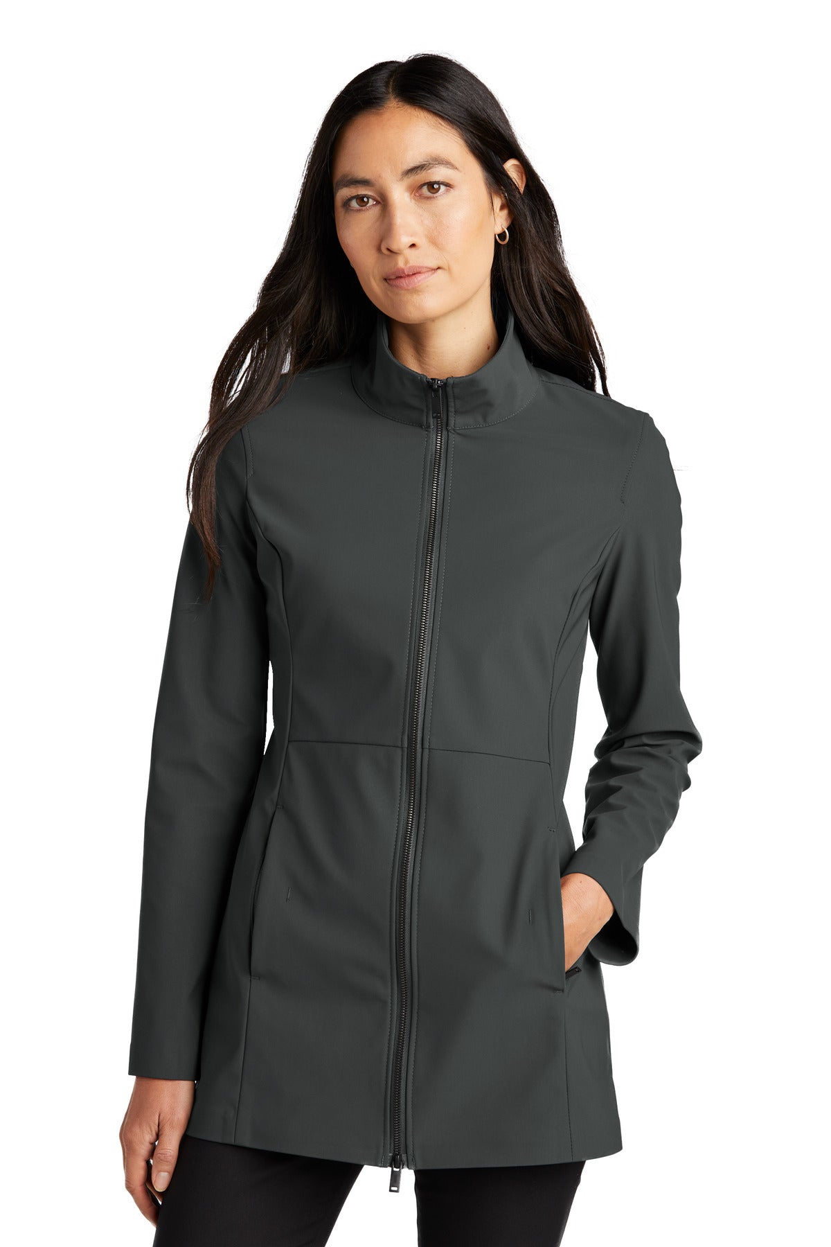 For rain-repelling and work-life blending this shell has a r - Anchor Grey
