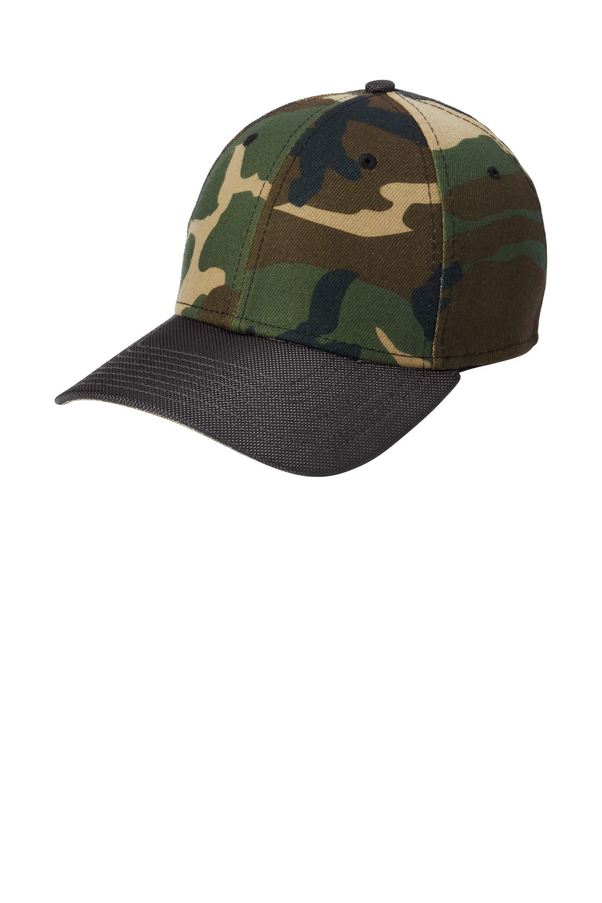 Inspired by pro sports caps this style combines a textured ballistic nylon visor with a sleek stretc