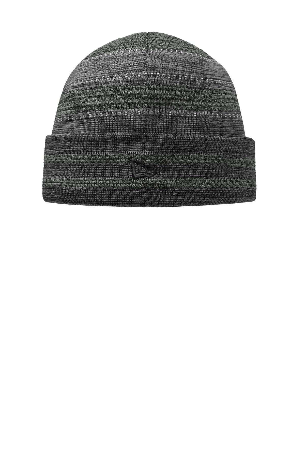 This fleece-lined fine-knit beanie is often spotted on the sidelines of pro football games. A tonal 