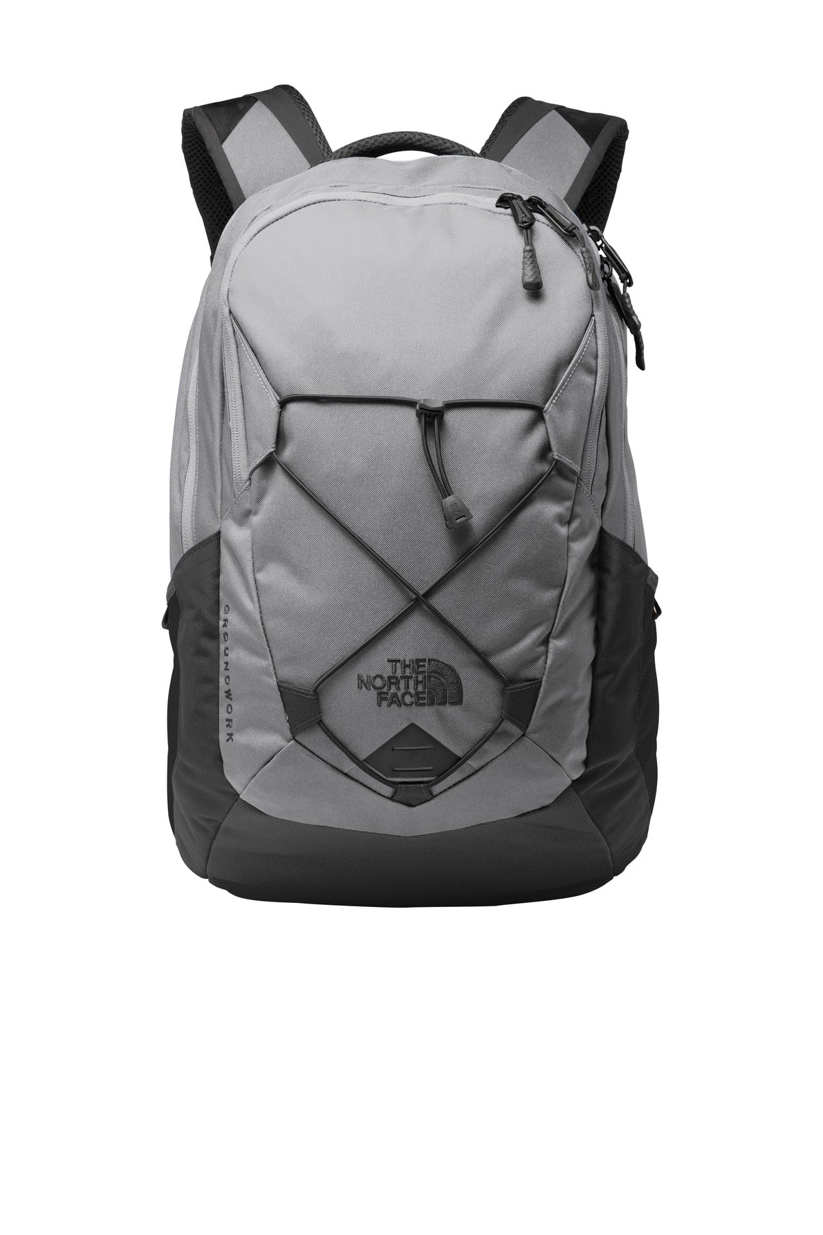 600D polyester 450D x 300D heather polyester 600D geo emboss - Mid Grey/ Asphalt Grey