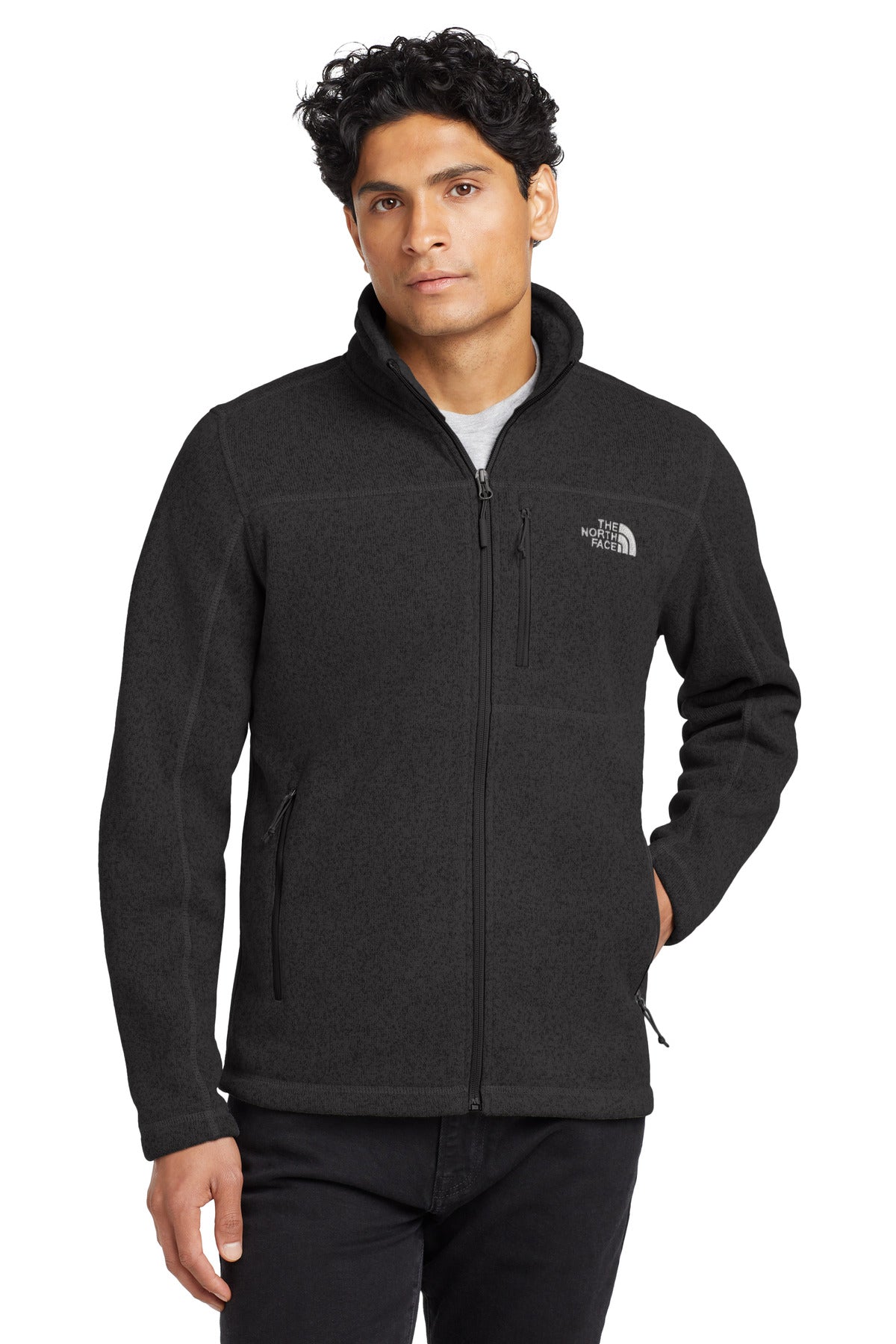A soft heathered tone adds casual appeal to the heavyweight  - TNF Black Heather