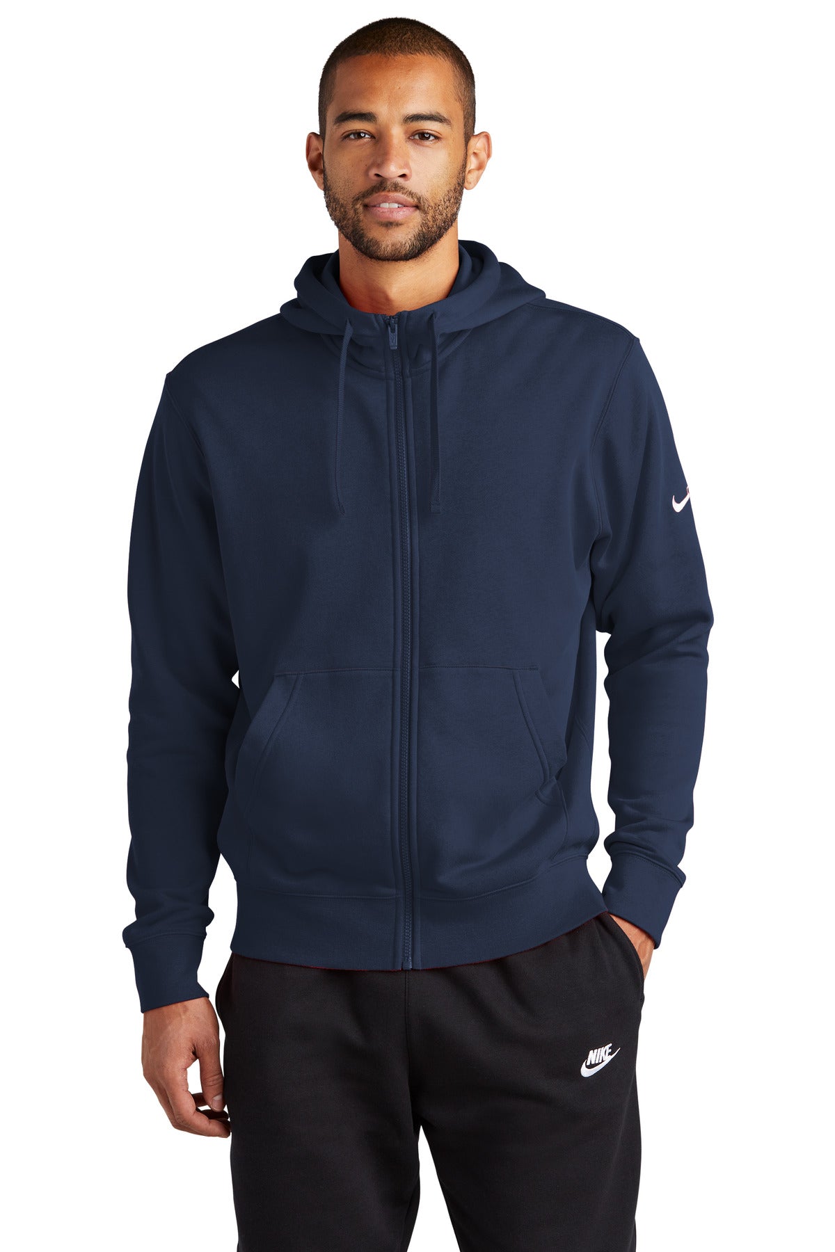 This brushed-back fleece hoodie is where comfort meets stree - Midnight Navy
