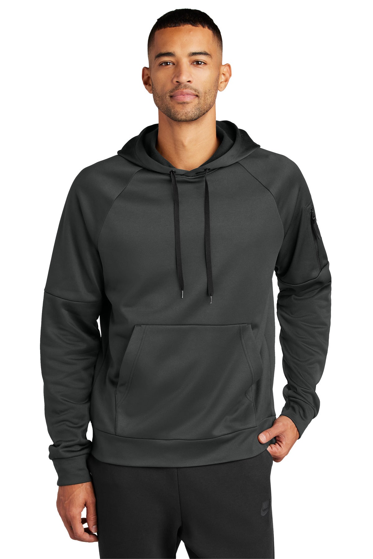 This hoodie with a zippered left arm pocket brings the heat  - Anthracite