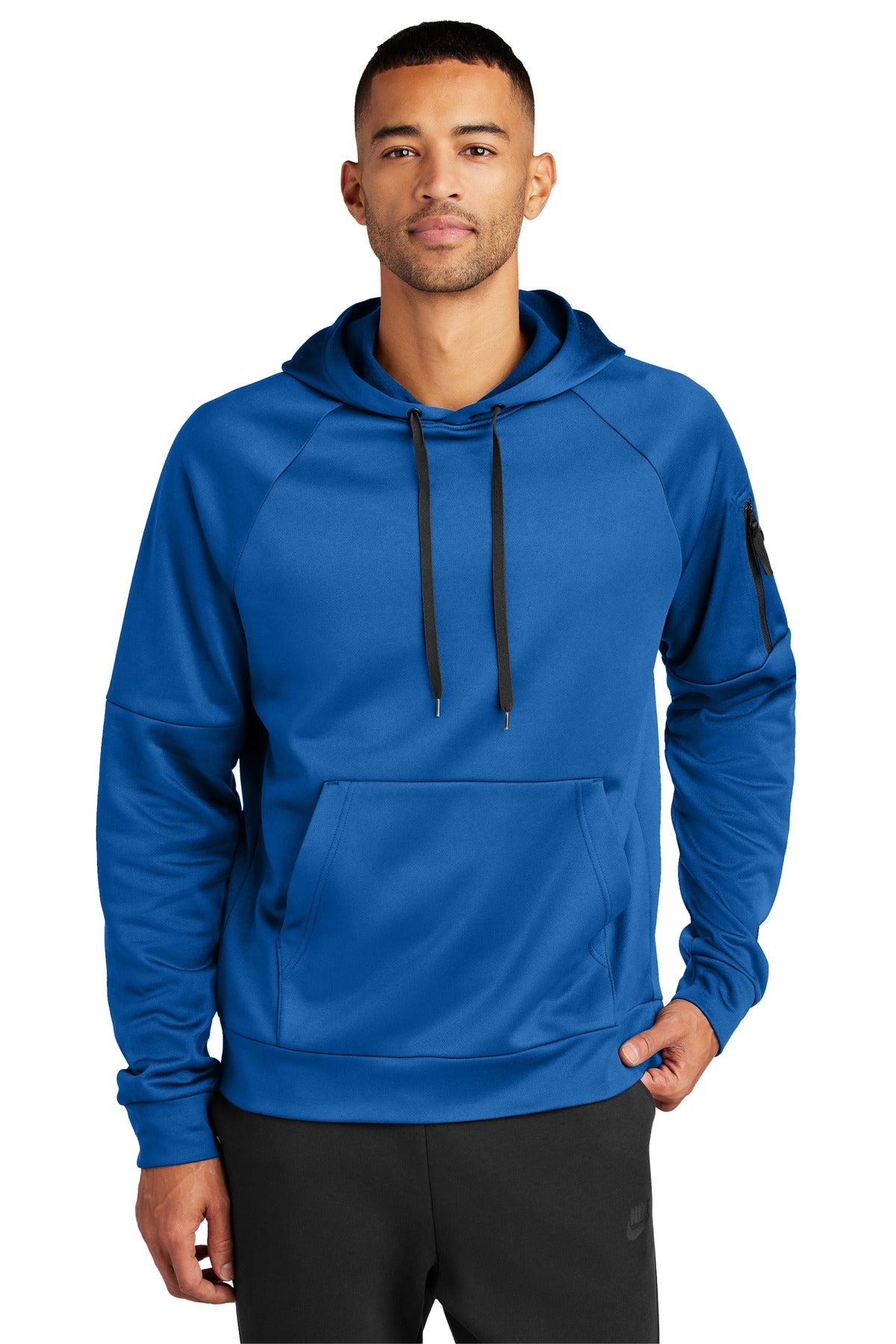 This hoodie with a zippered left arm pocket brings the heat  - Game Royal