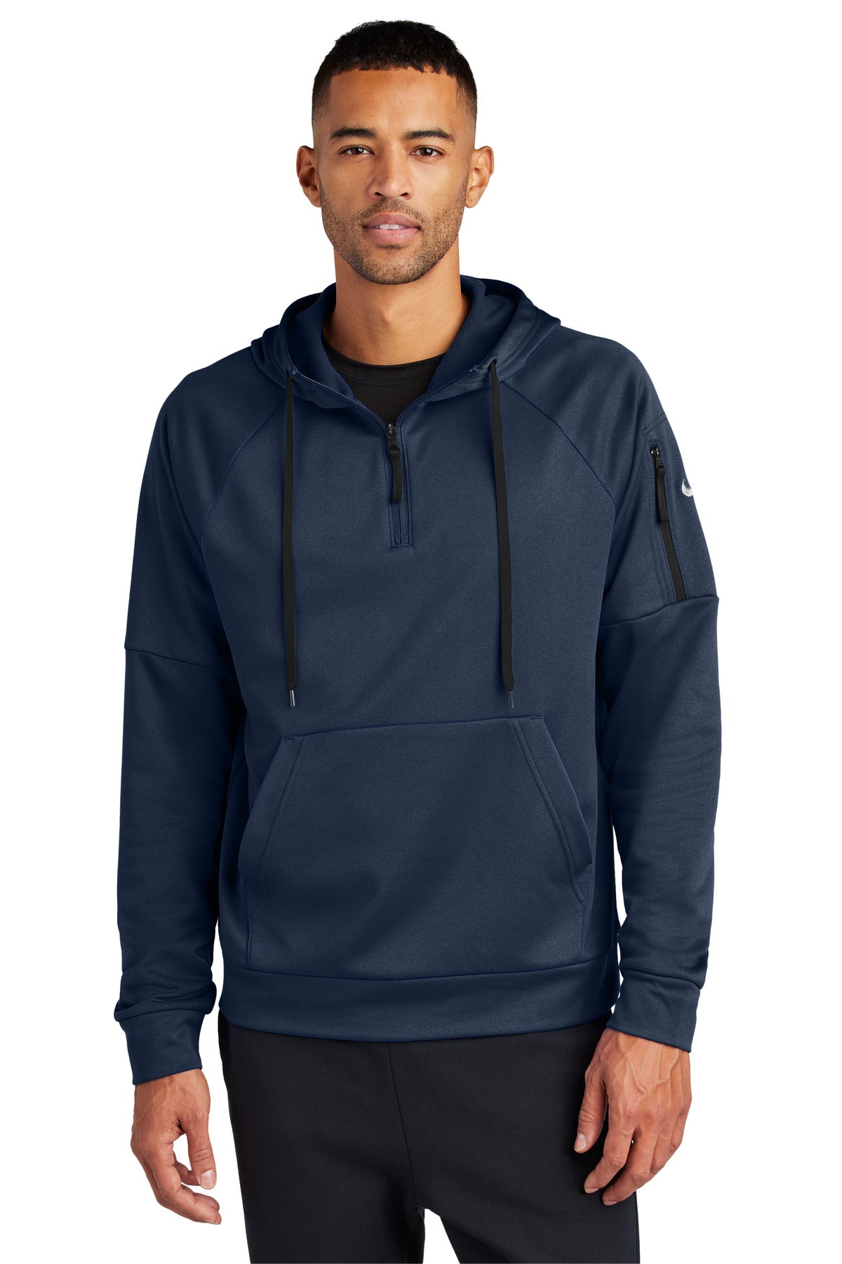 This 1/4-zip hoodie with a zippered left arm pocket brings t - Navy