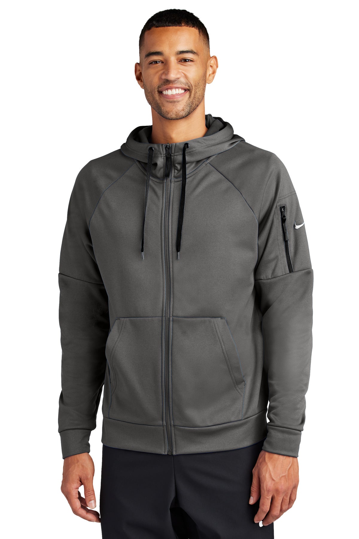 This full-zip hoodie with a zippered left arm pocket brings  - Anthracite