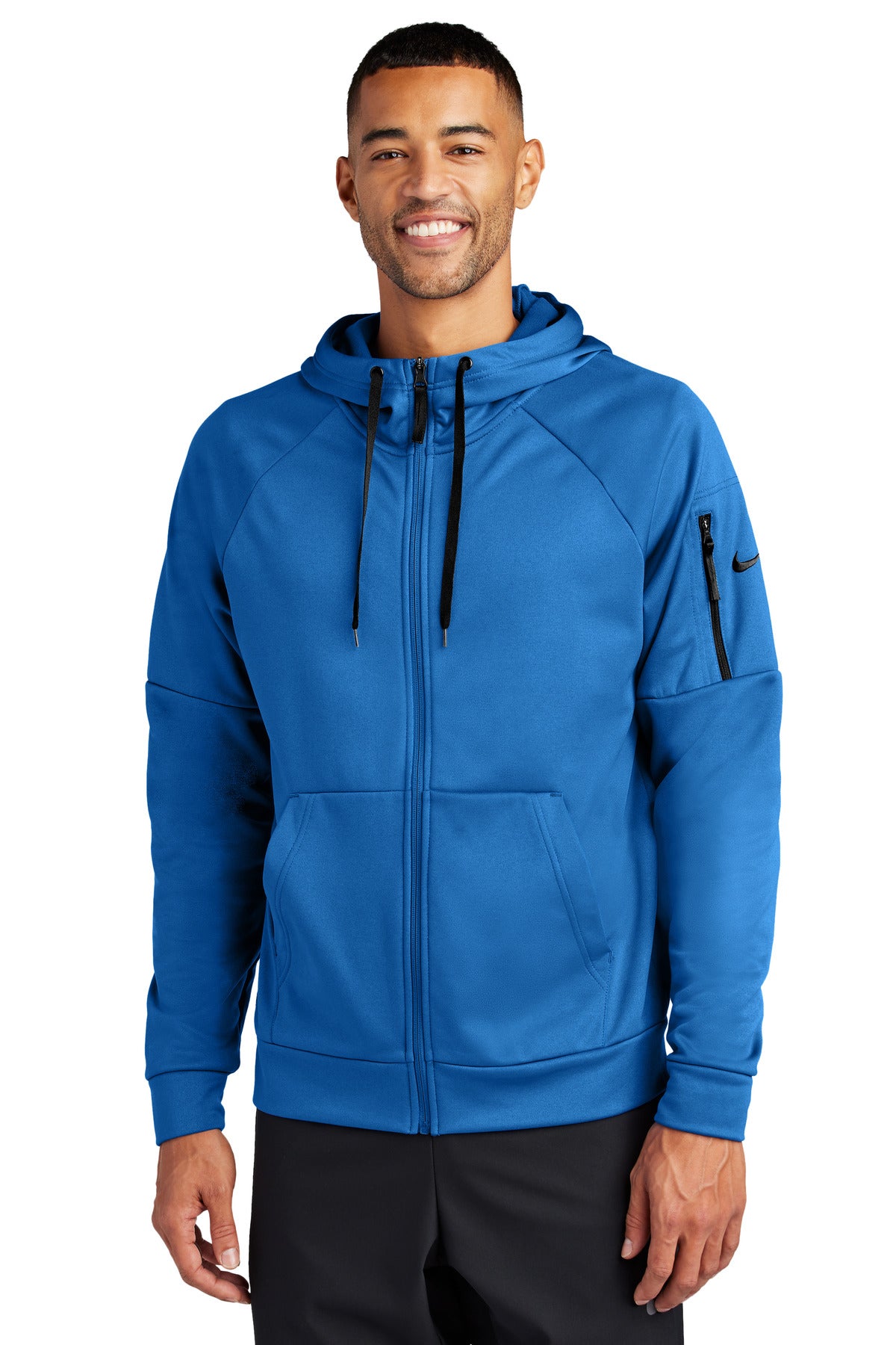 This full-zip hoodie with a zippered left arm pocket brings  - Game Royal