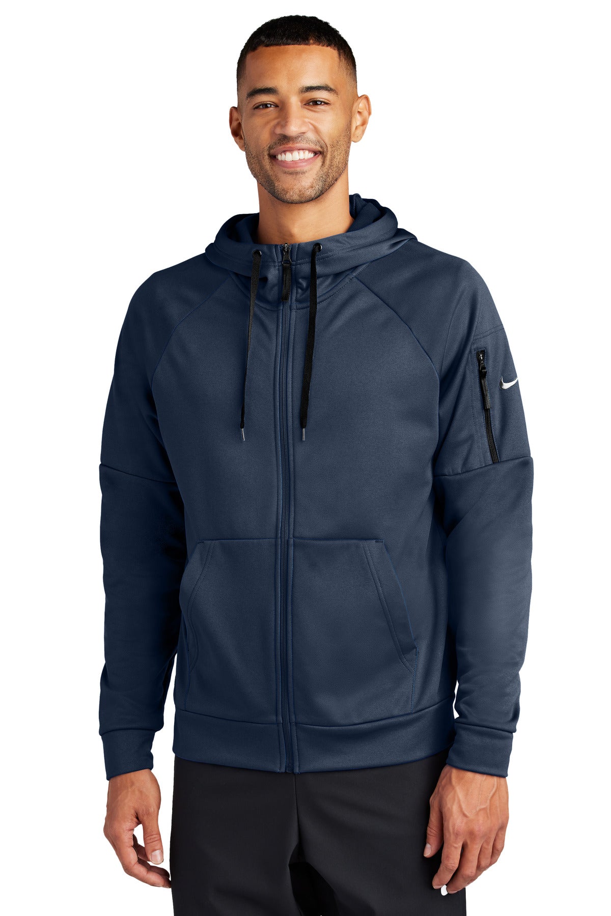 This full-zip hoodie with a zippered left arm pocket brings  - Navy