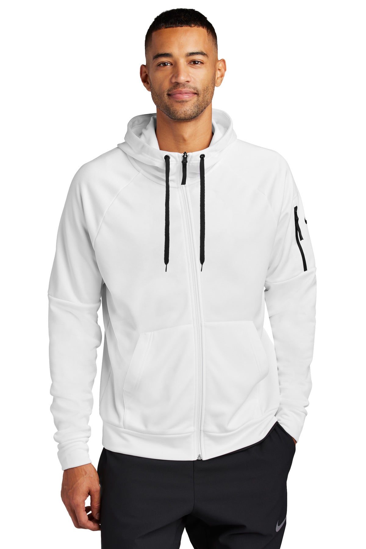 This full-zip hoodie with a zippered left arm pocket brings  - White