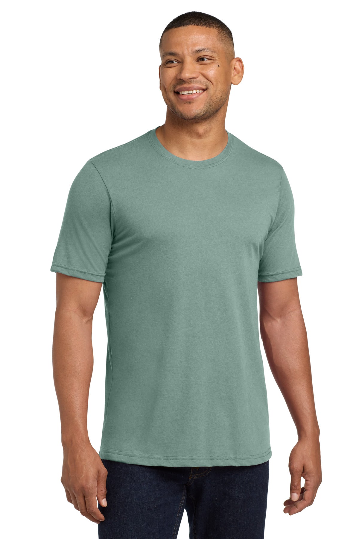 3.5-ounce 65/35 poly/combed ring spun cotton 40 singlesSolid - Stonewash Green