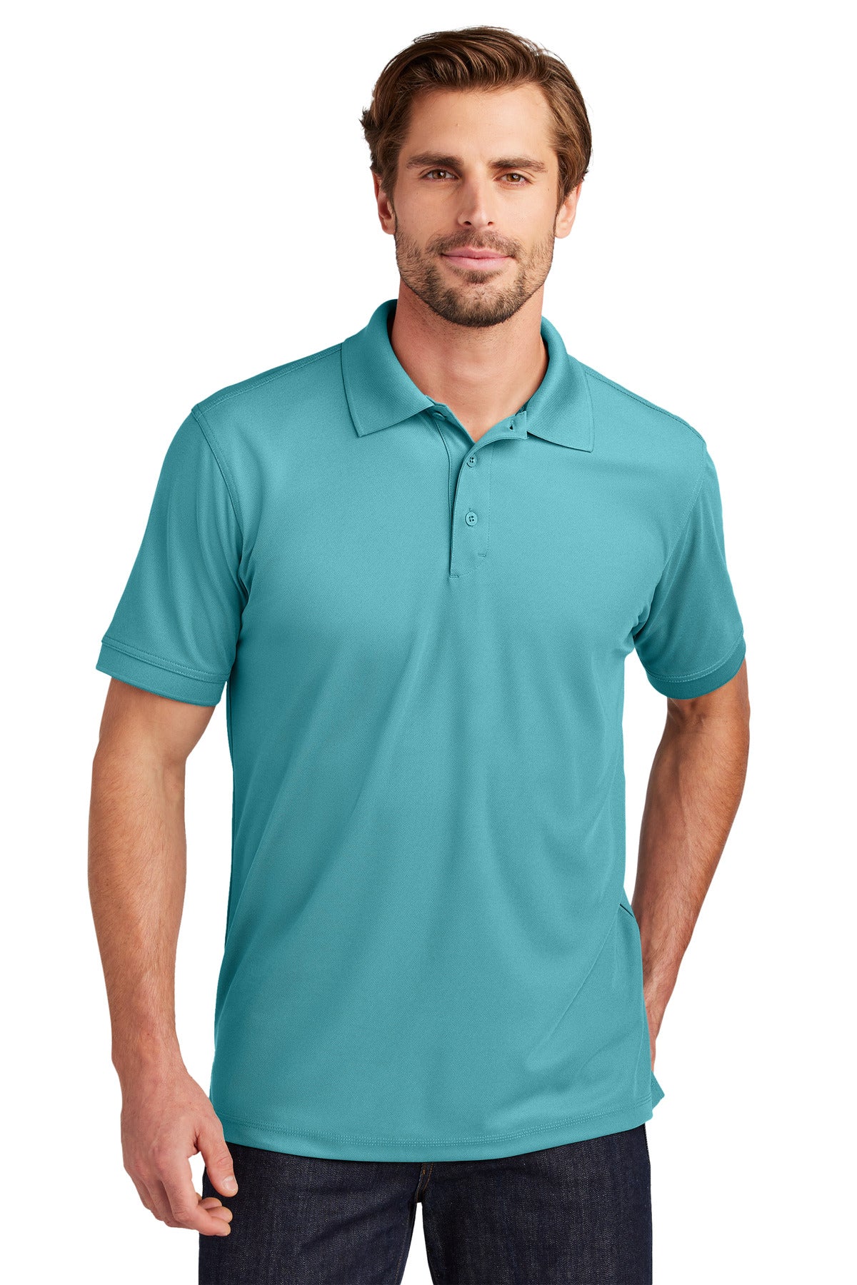 Accelerate beyond the limits in this high-performance polo t - Hydro Blue