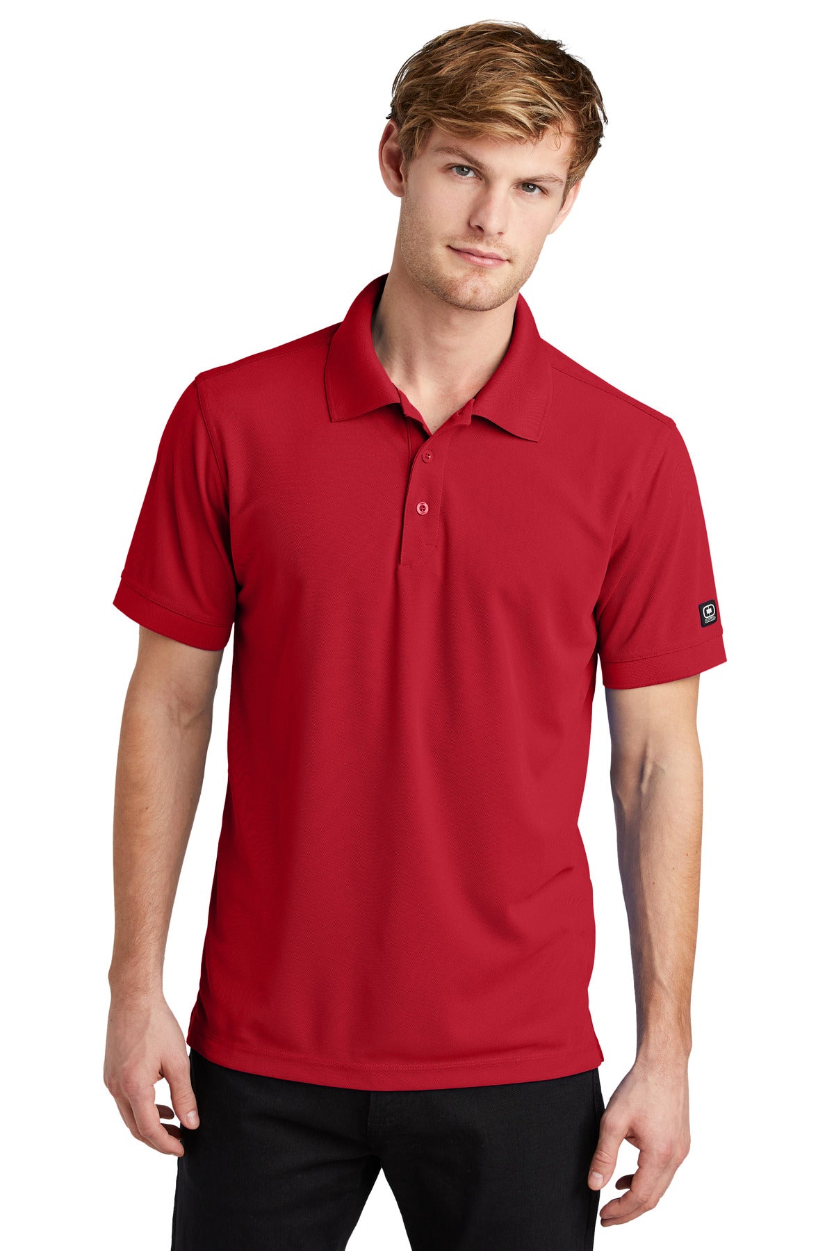 Accelerate beyond the limits in this high-performance polo t - Signal Red