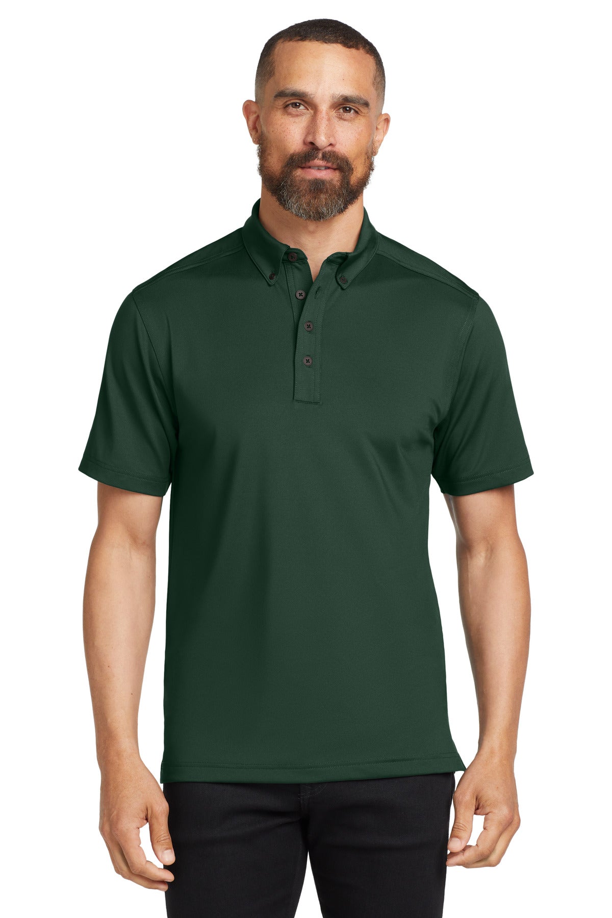 Buttoned-down doesn't mean boring in this stretch energized  - Phyto Green