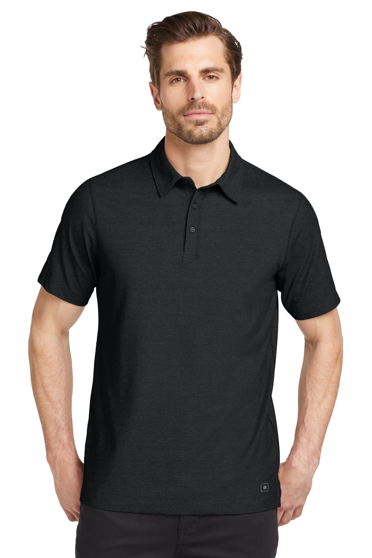 Ultra soft yet built for performance this two-tone polo feat - Blacktop