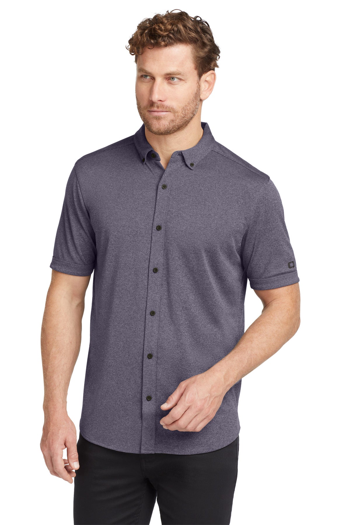 Designed for stretch and movement this full-button polo has  - Navy Heather