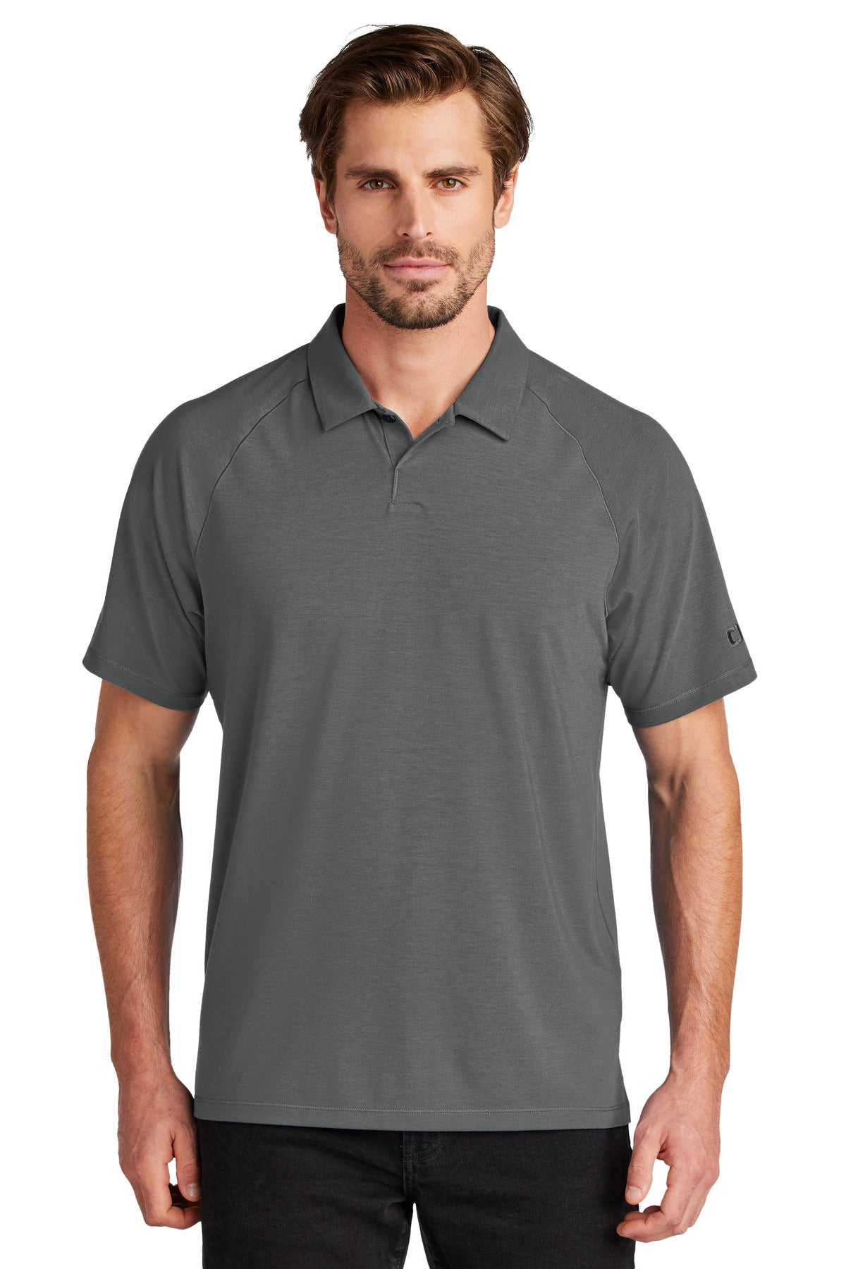 Set yourself in motion with this elevated easy moving polo t - Tarmac Grey