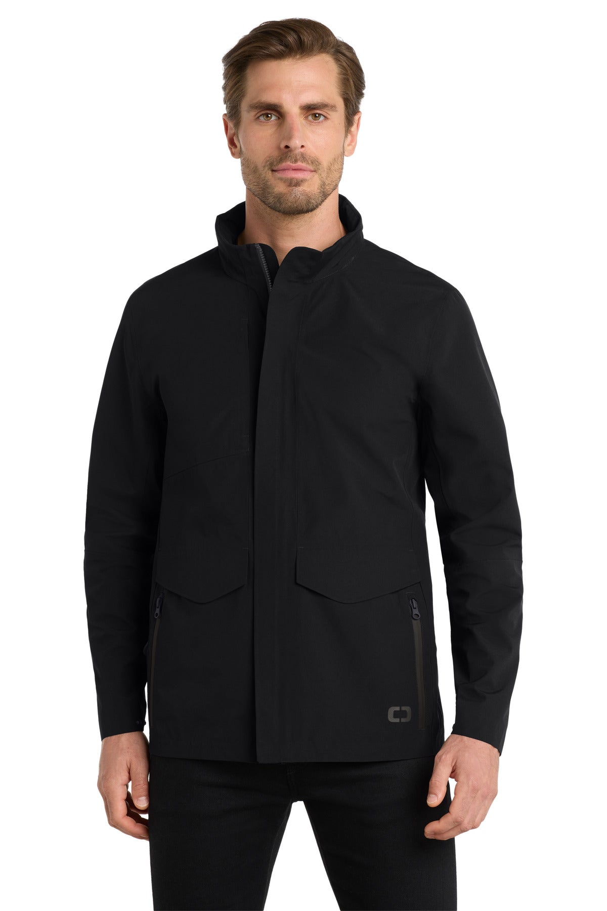 This parka-length fully seam-sealed jacket is sleek modern a - Blacktop