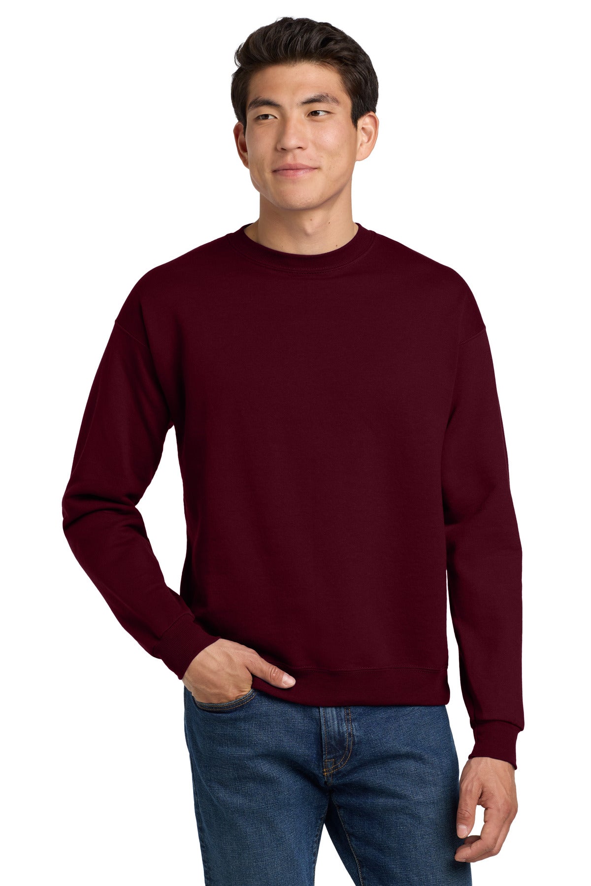 7.8-ounce 50/50 cotton/polyMade with up to 5% recycled polye - Maroon