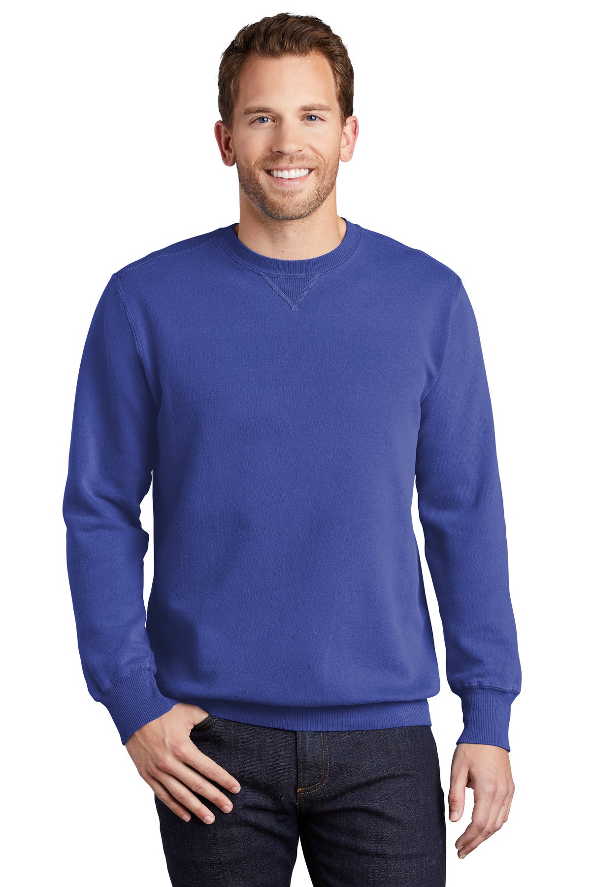 With aged-to-perfection color this soft comfortable sweatshi - Blue Iris