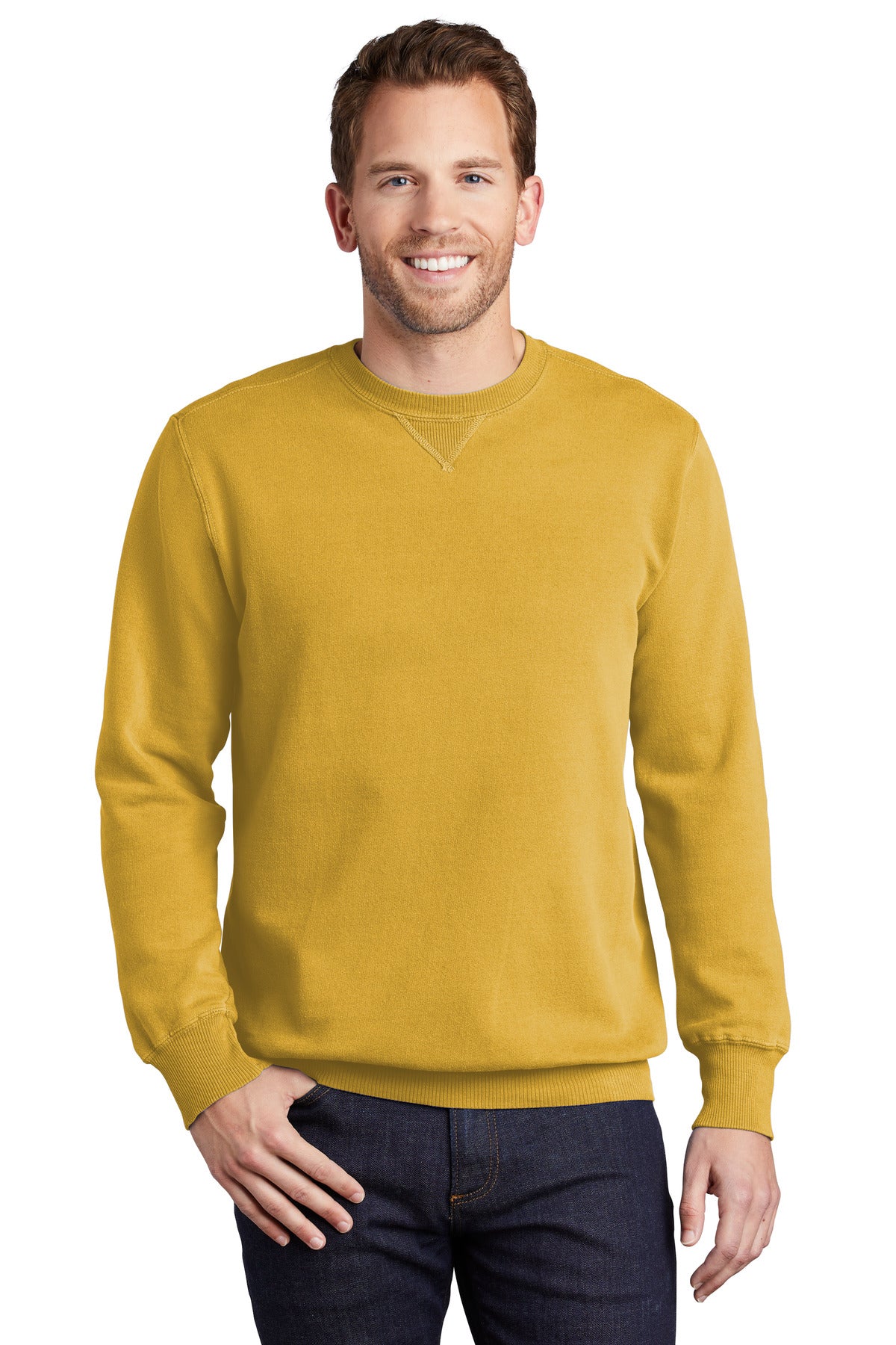 With aged-to-perfection color this soft comfortable sweatshi - Dijon