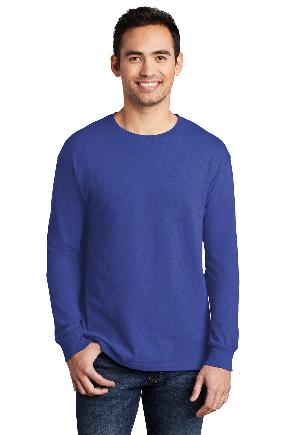 With long sleeves for added coverage this extra soft tee has - Blue Iris