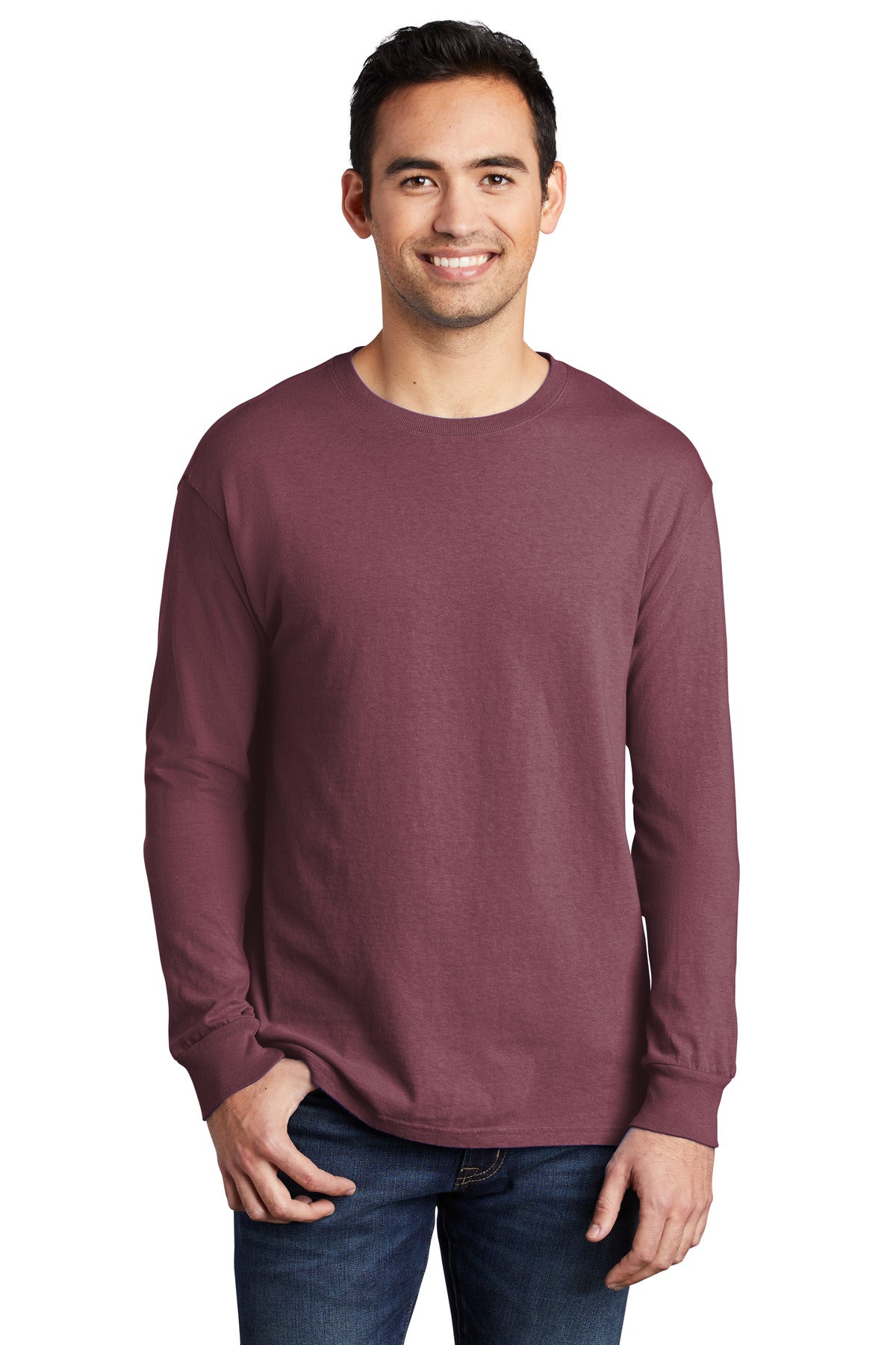 With long sleeves for added coverage this extra soft tee has - Wineberry