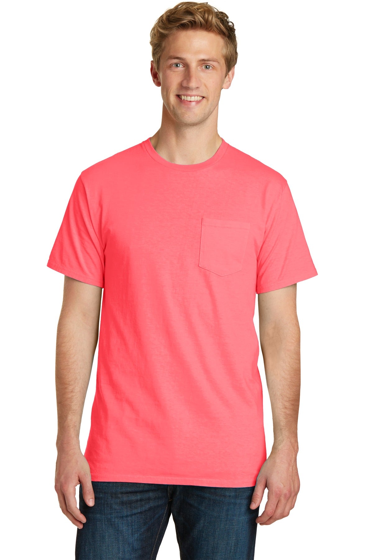 An undeniably comfortable tee with color that just looks bet - Neon Coral