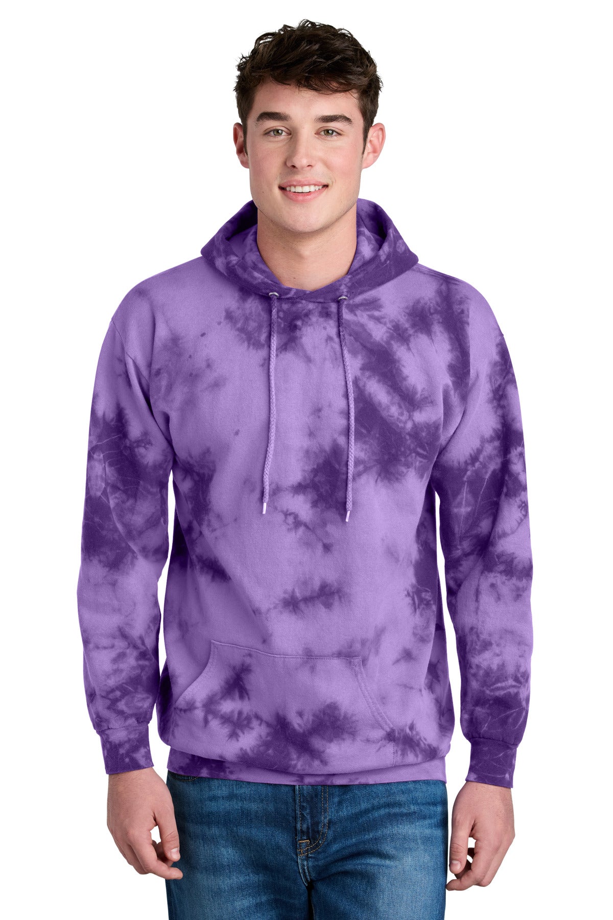 Crafted for comfort color and pattern explode on this tie-dy - Purple