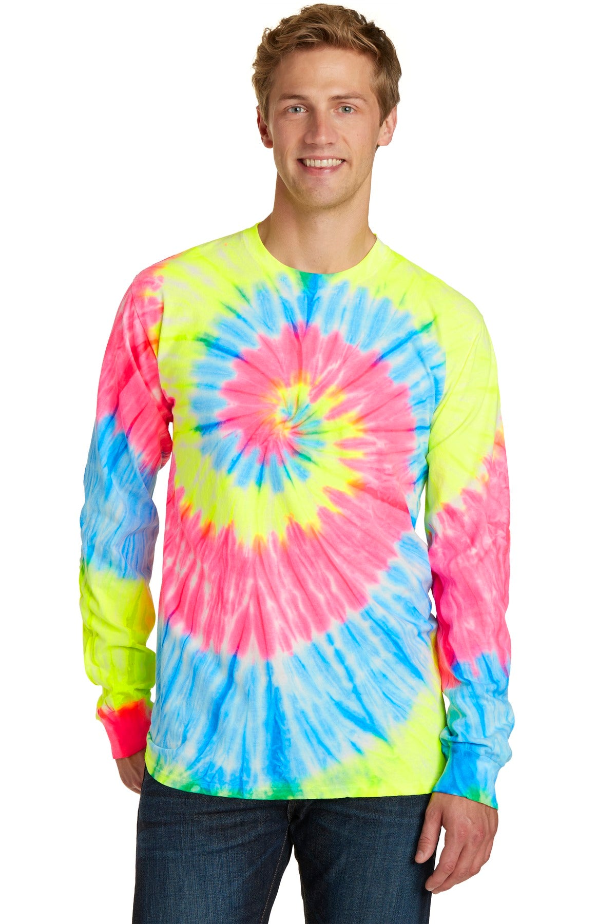 A throwback look with an explosion of color.5.4-ounce 100% c - Neon Rainbow