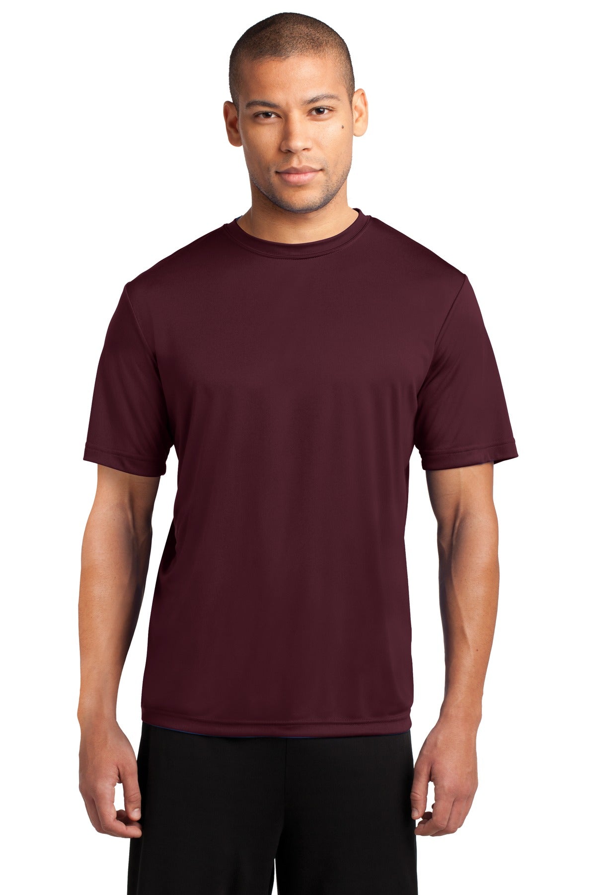 Rated UPF50 to help combat harmful UV rays this tee also per - Athletic Maroon