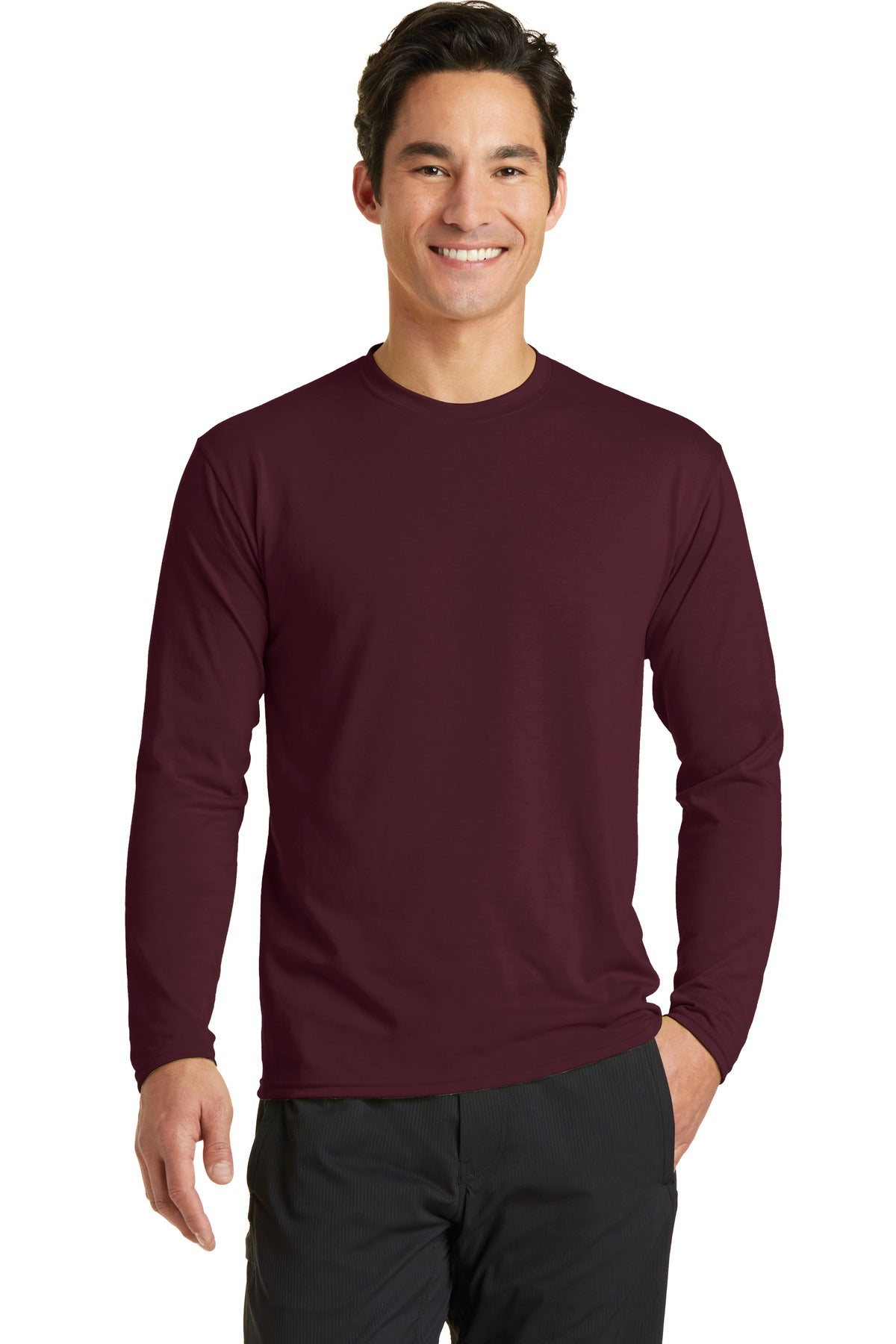 A soft cotton hand feel joins Dry Zone moisture-wicking tech - Athletic Maroon