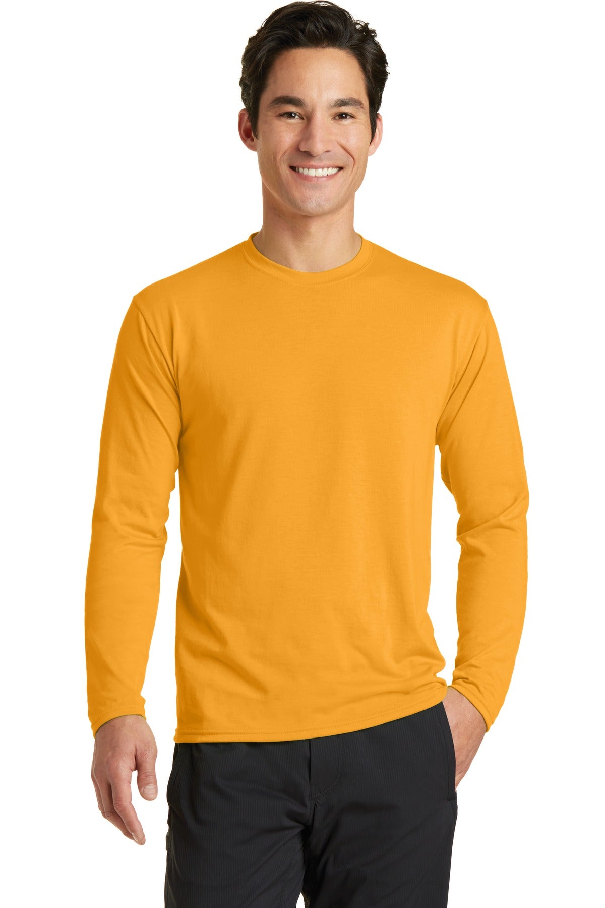 A soft cotton hand feel joins Dry Zone moisture-wicking tech - Gold