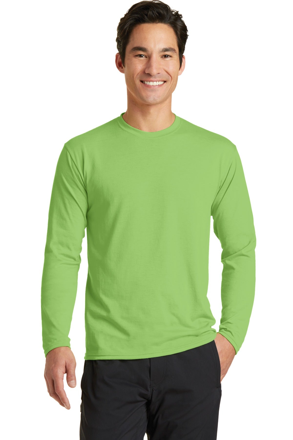 A soft cotton hand feel joins Dry Zone moisture-wicking tech - Lime