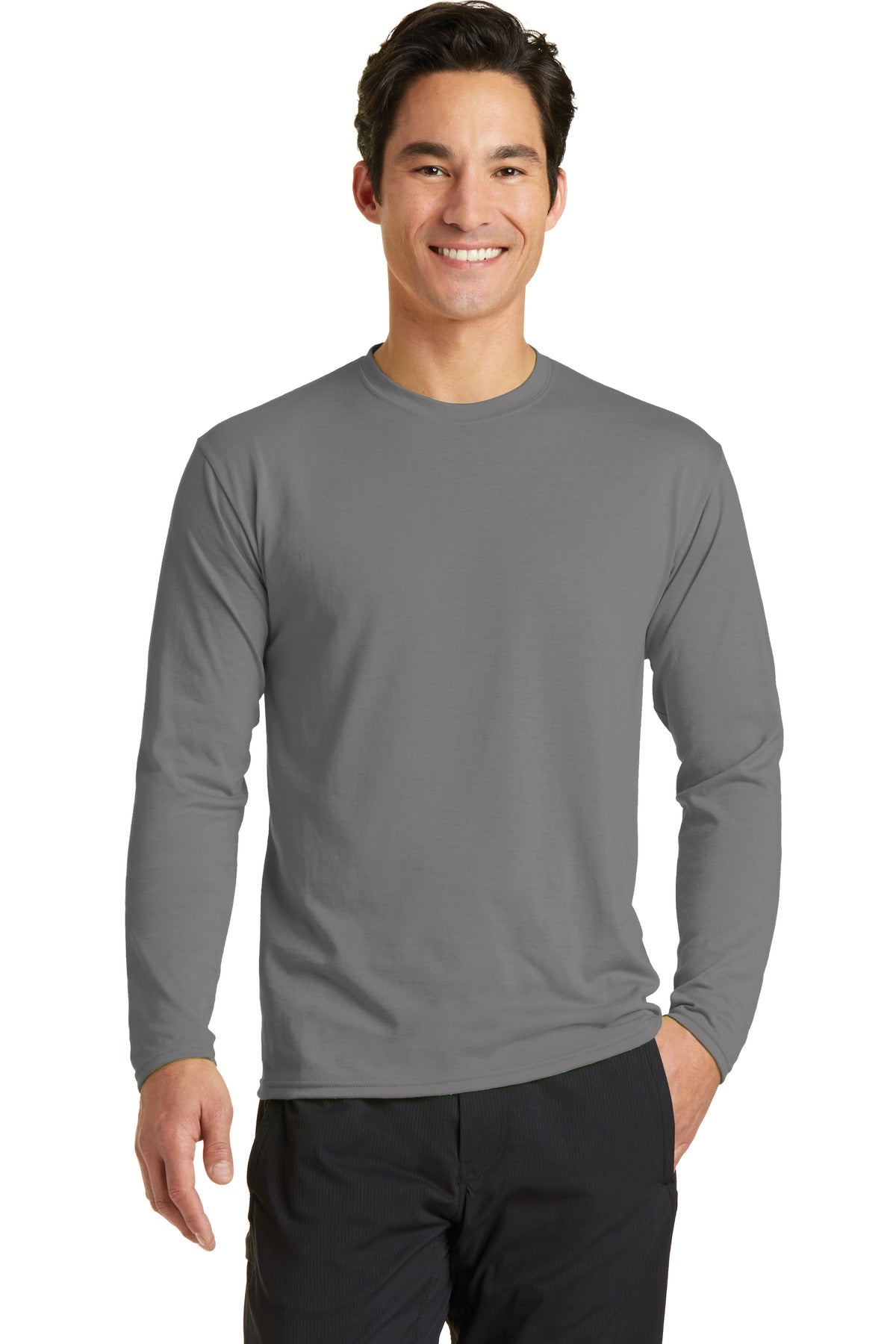 A soft cotton hand feel joins Dry Zone moisture-wicking tech - Medium Grey