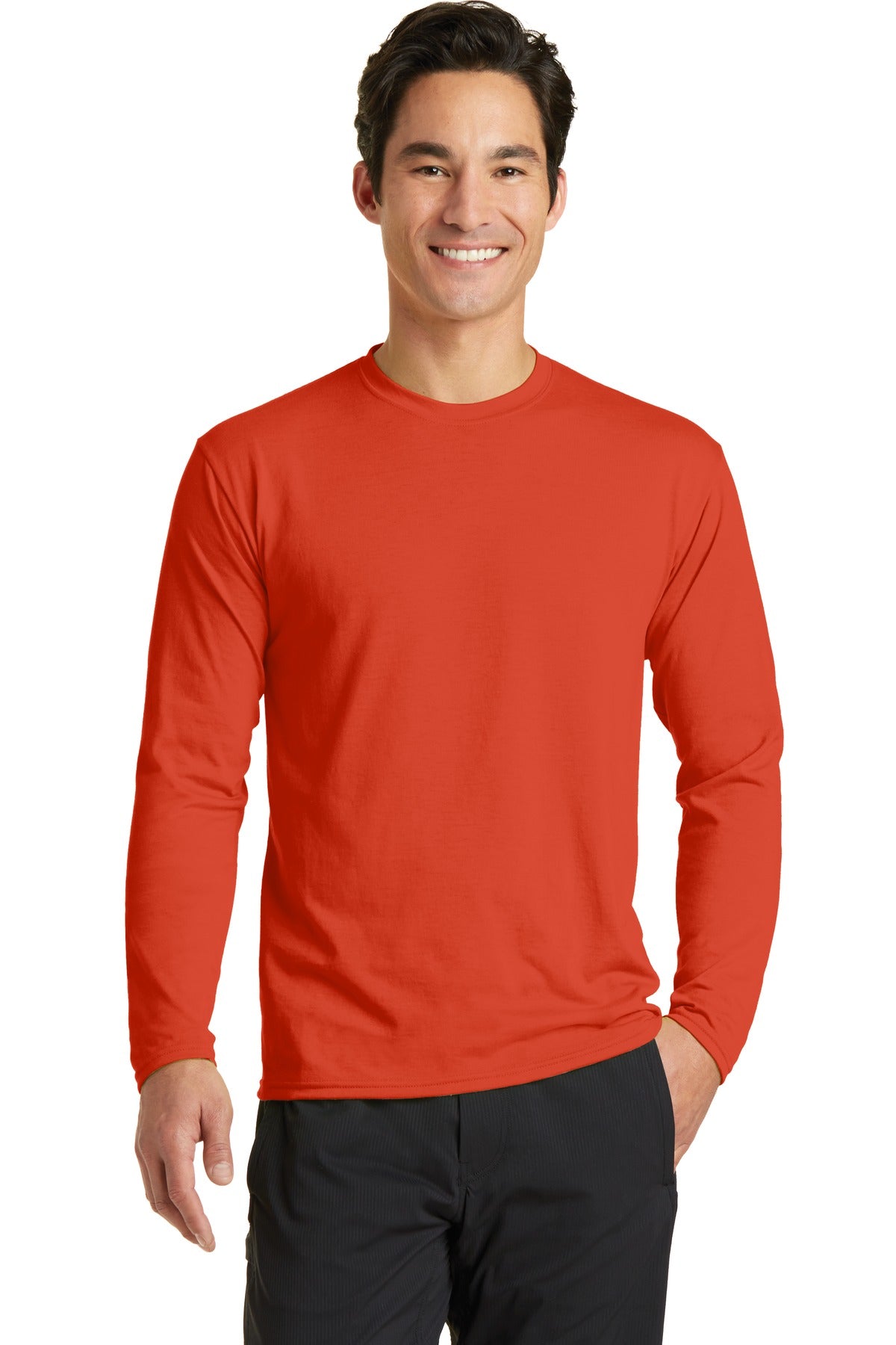 A soft cotton hand feel joins Dry Zone moisture-wicking tech - Orange